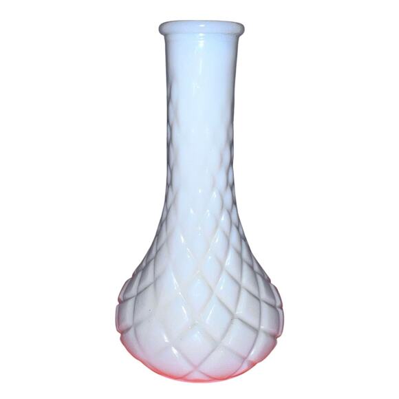 Hoosier Other - Hoosier 1950s Milk Glass Bud Vase 6" Quilted Diamond Pattern #2907 Vintage